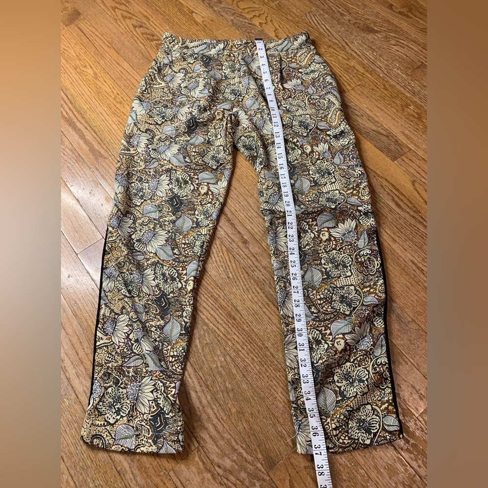 Zara Basic Paisley & Floral Print Straight Leg Pants - Size S - Picture 6 of 8